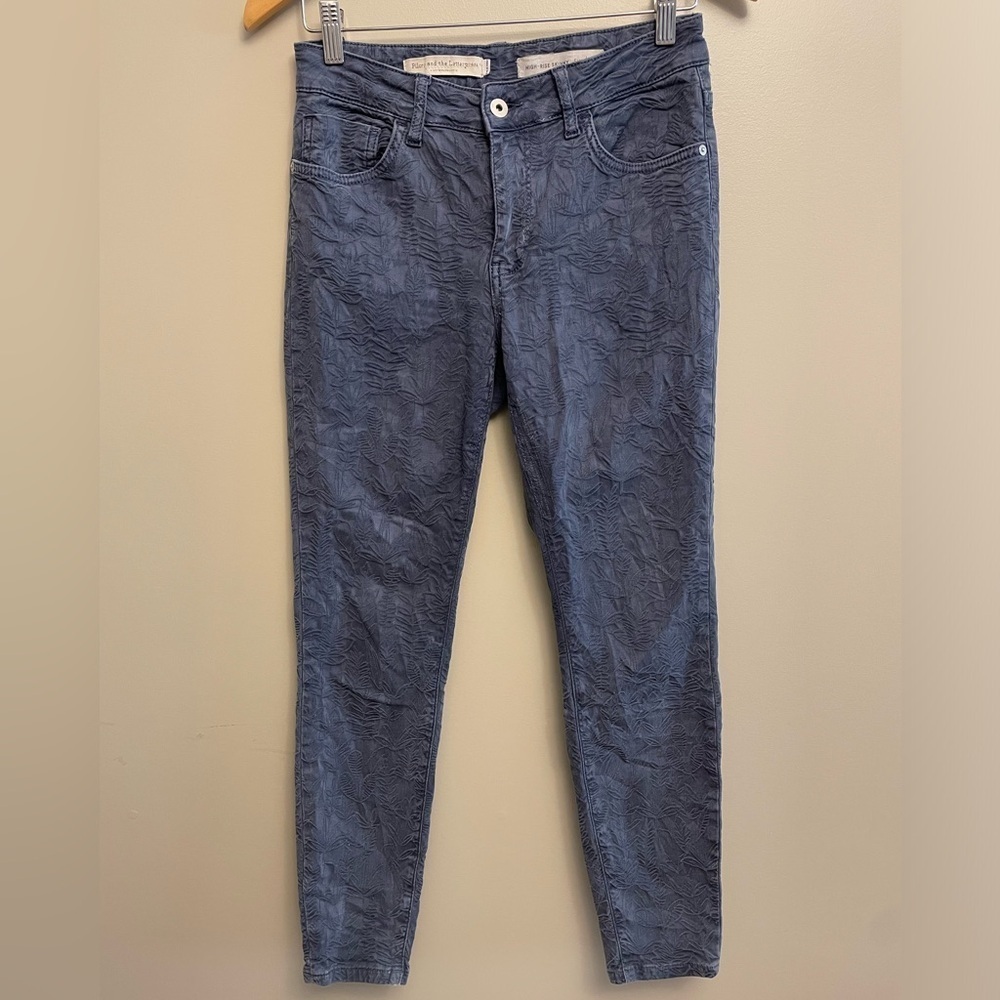 Anthropologie Pilcro & the Letterpress High Rise Skinny Size 27 Leaf Designs